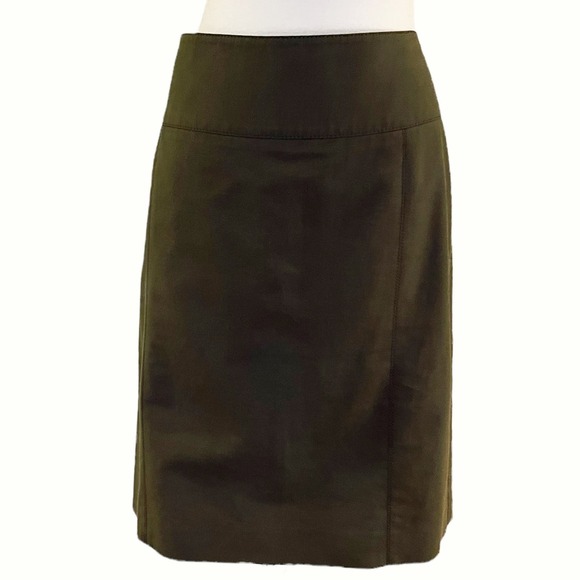 ARMANI COLLEZIONI VINTAGE Skirt Green A-Line Italy TG 46 US 10 Cotton 90s Y2K - Picture 1 of 8